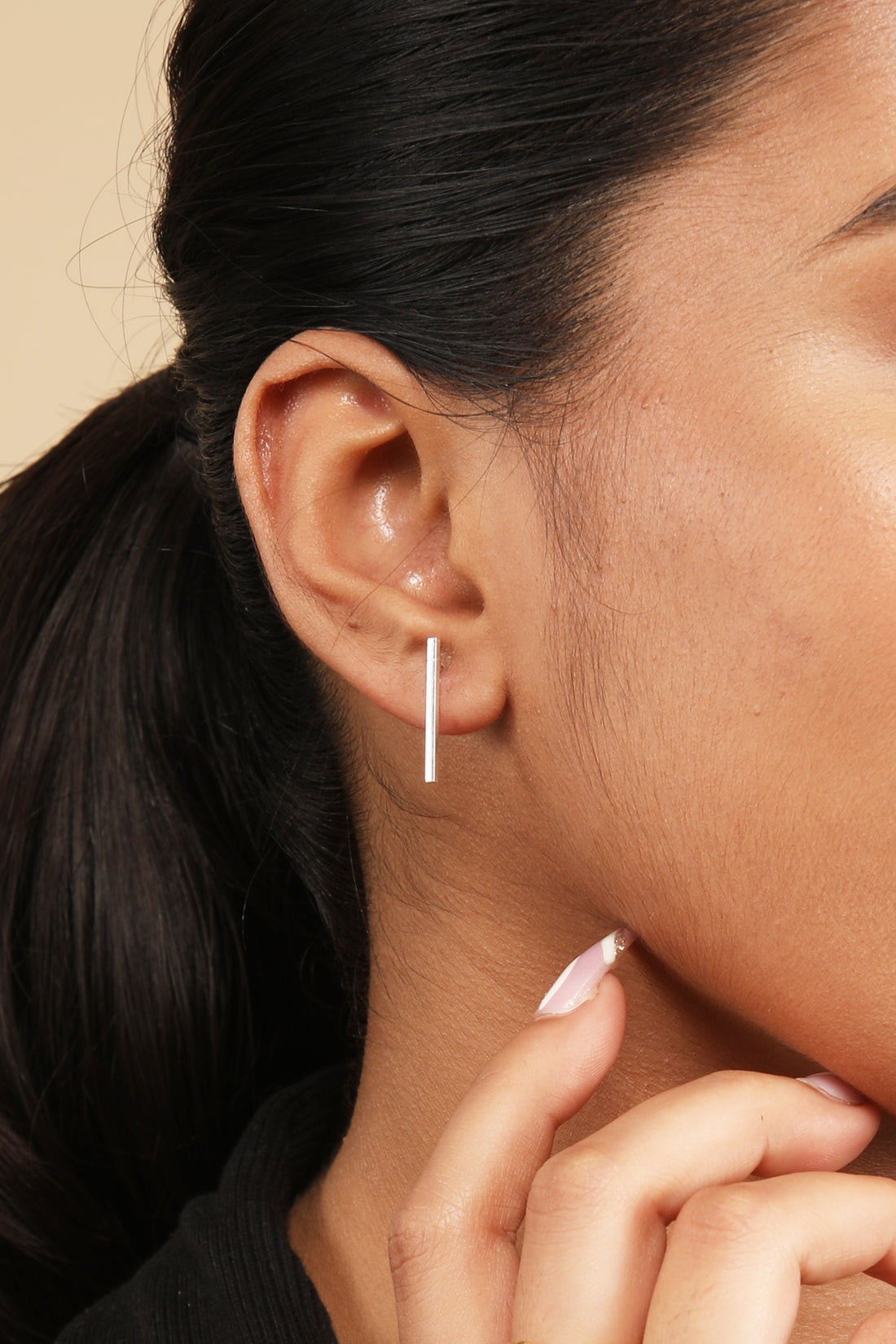 Elegant Silver Bar Earring