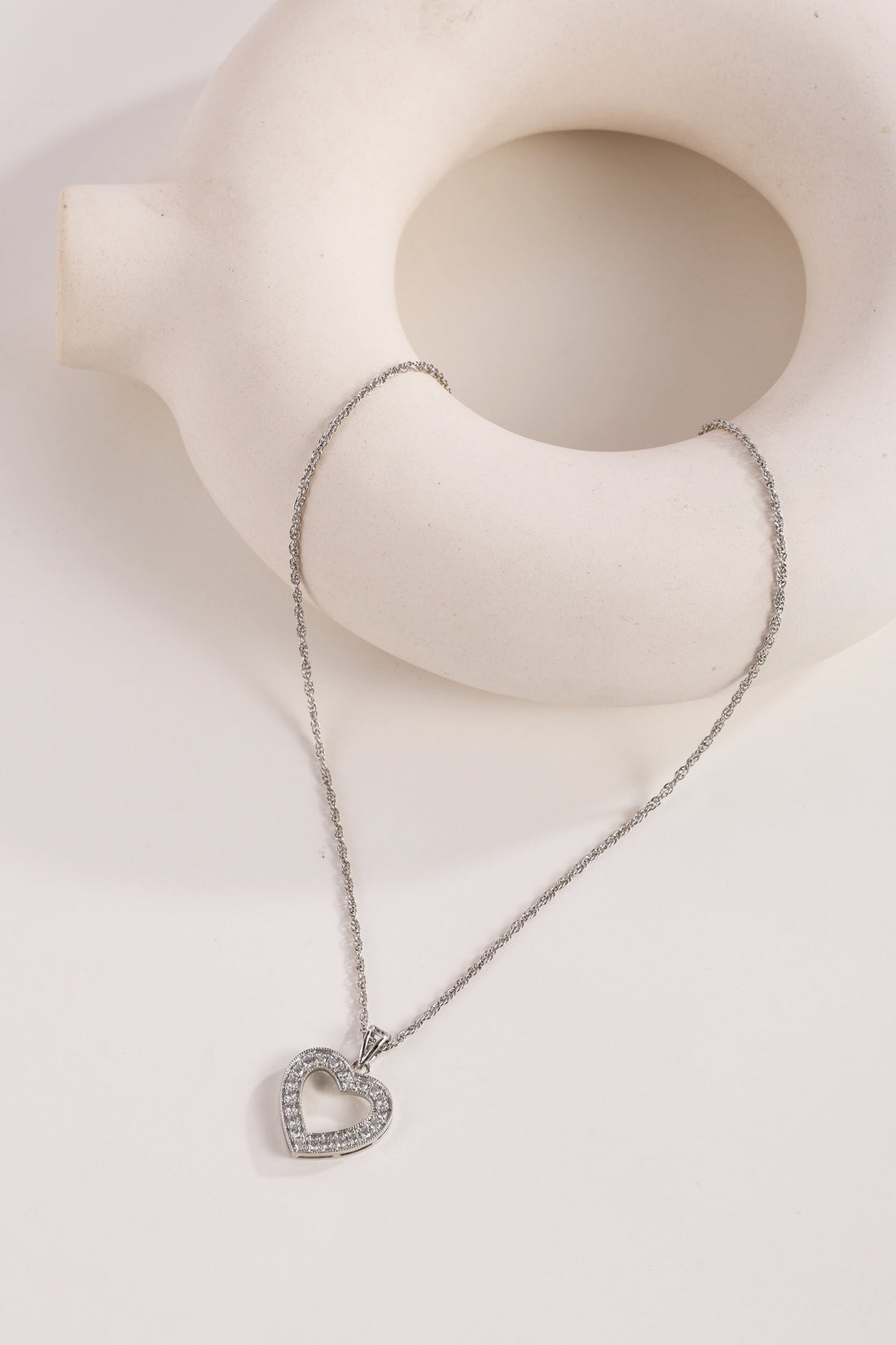 Silver Hollow Heart Pendant