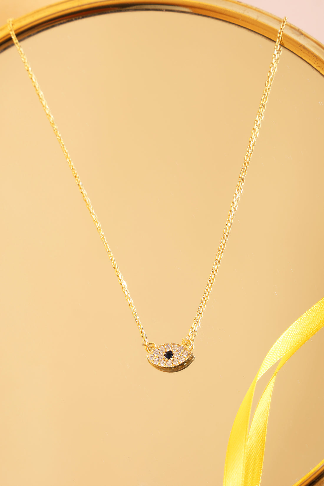 Dainty Studded Evil Eye Pendant