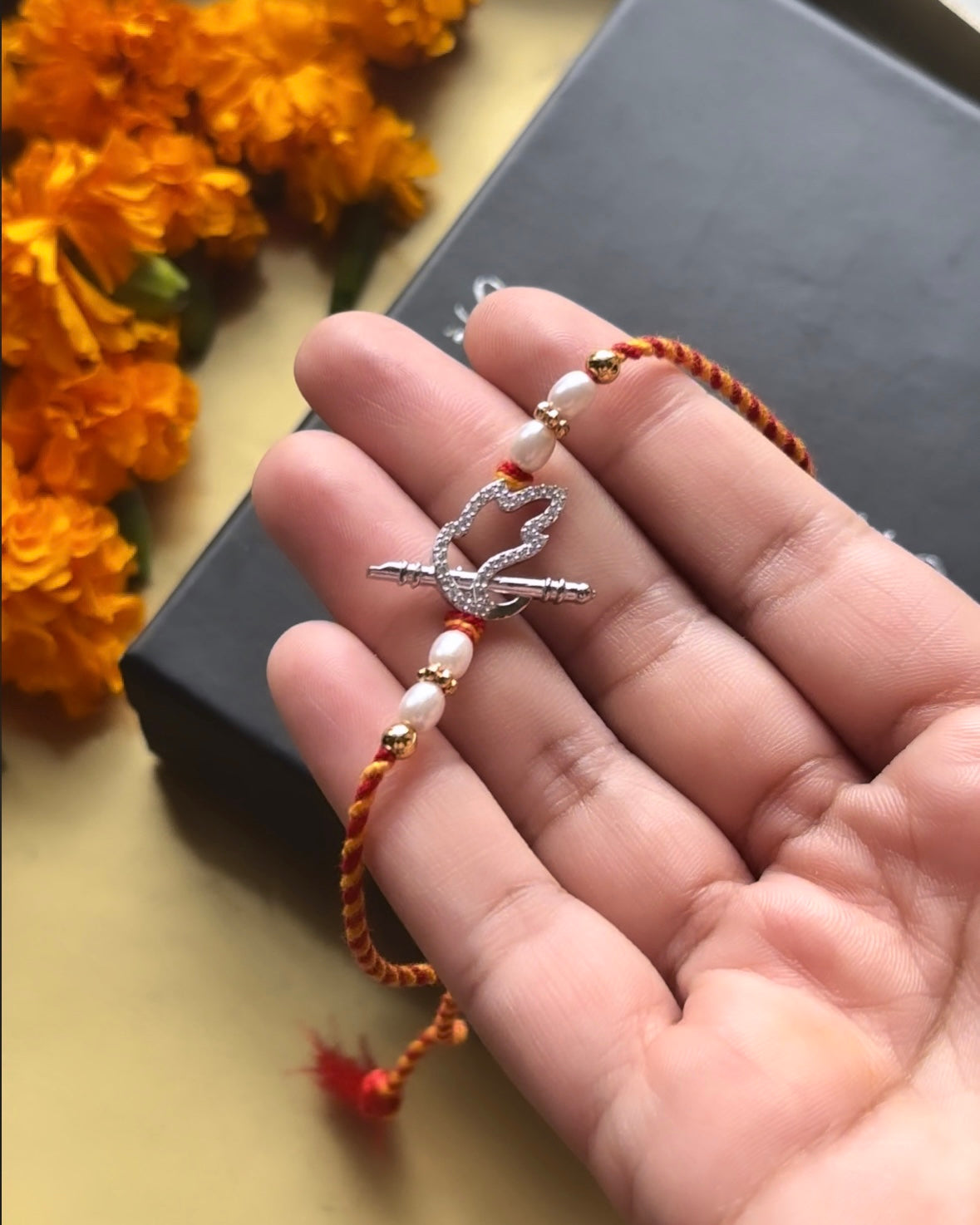 Mor Pankh Silver Rakhi