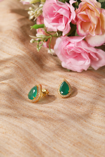 Emerald Pear Stud Earring