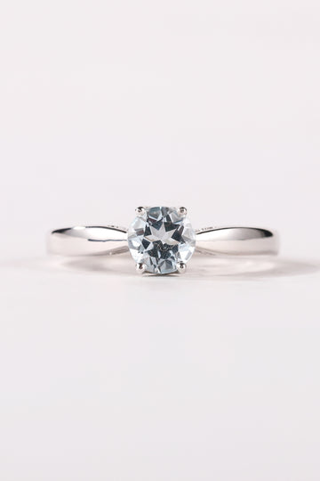 Blue Topaz Silver Women Ring- Valentine Special