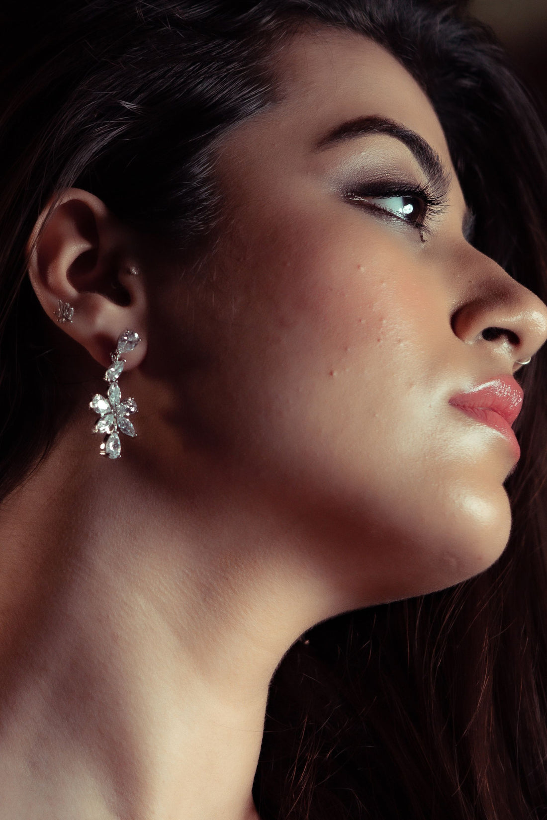 White Blossom Drop Earring